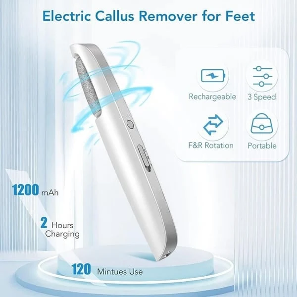 Electric Heel File with Grinder and USB Rechargeable Battery