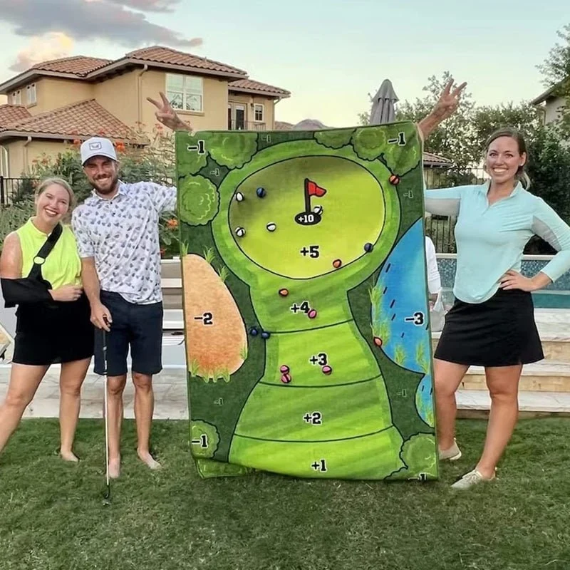 Garden Golf Set with Target Mat, Velcro Balls, and Mini Bag