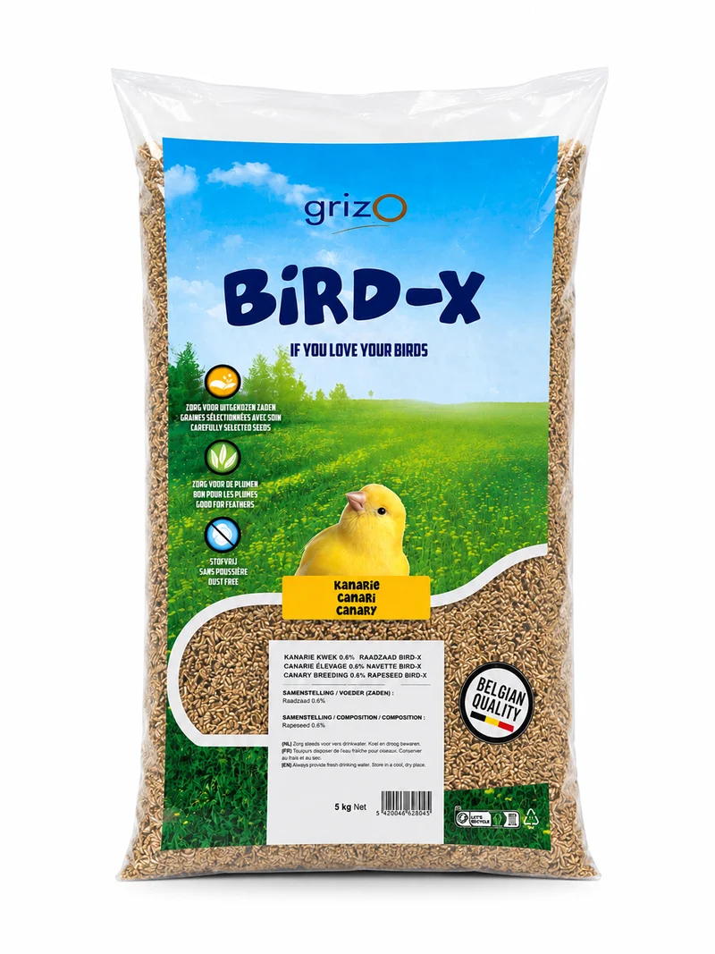 Bird-X Perilla blanca para cría de canarios (0,6 % de colza) 5 kg (envasado por el cliente)