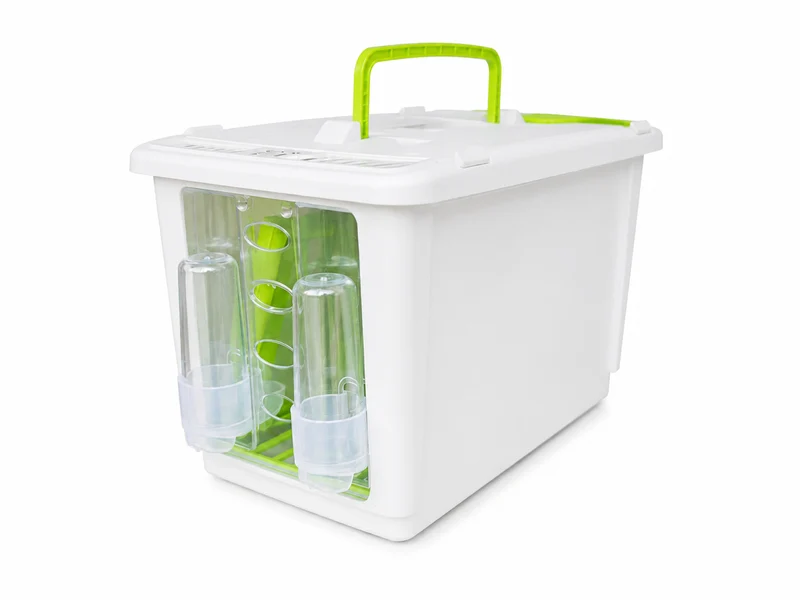 Caja de transporte con tapa "VERDE" de plástico pequeño de 1 compartimento (NZ84) STA