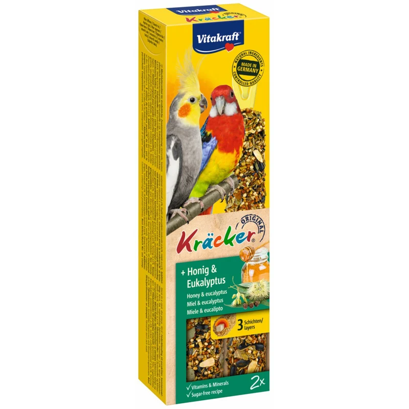 Cacatúa Vitakraft Kräcker® con miel y eucalipto, 2 piezas