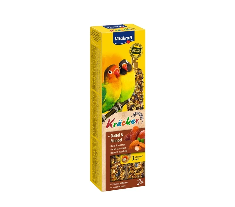 Vitakraft Kräcker agapornis con dátil y almendra, 2 piezas