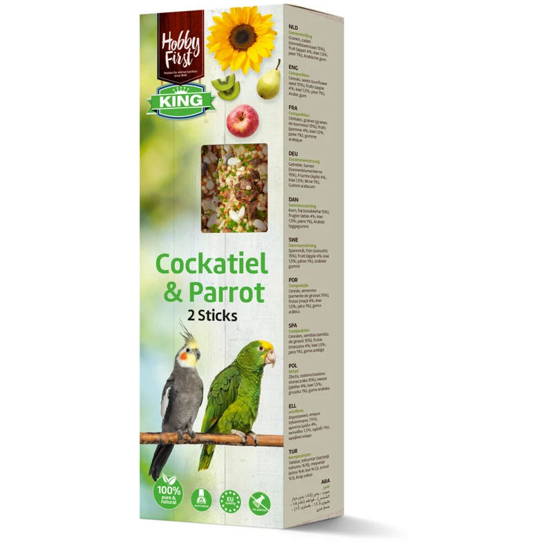 Hobby First King Sticks L Cacatúas y Frutas del Loro 180 gr