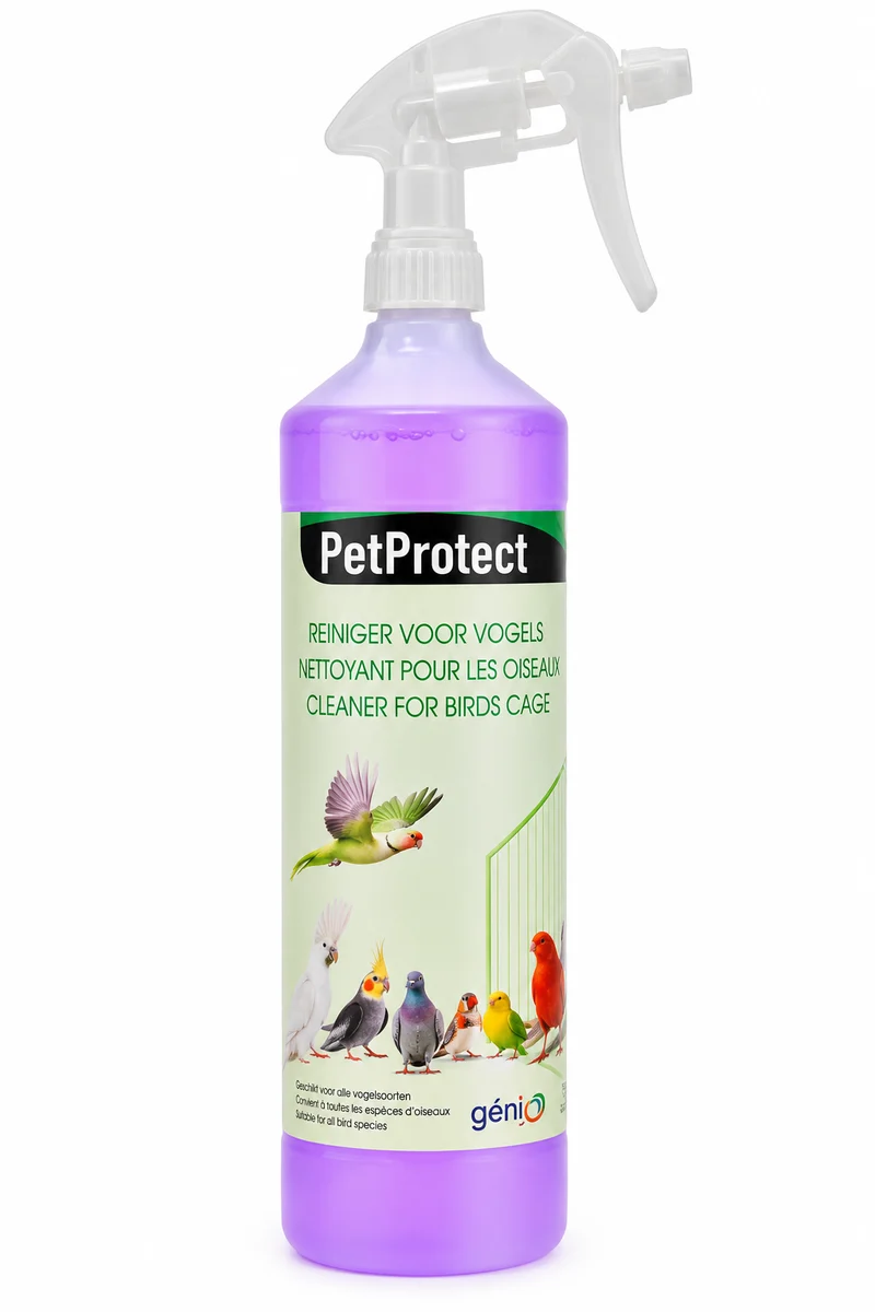 Spray desinfectante PetProtect de 1 litro, para todo tipo de recintos para animales.