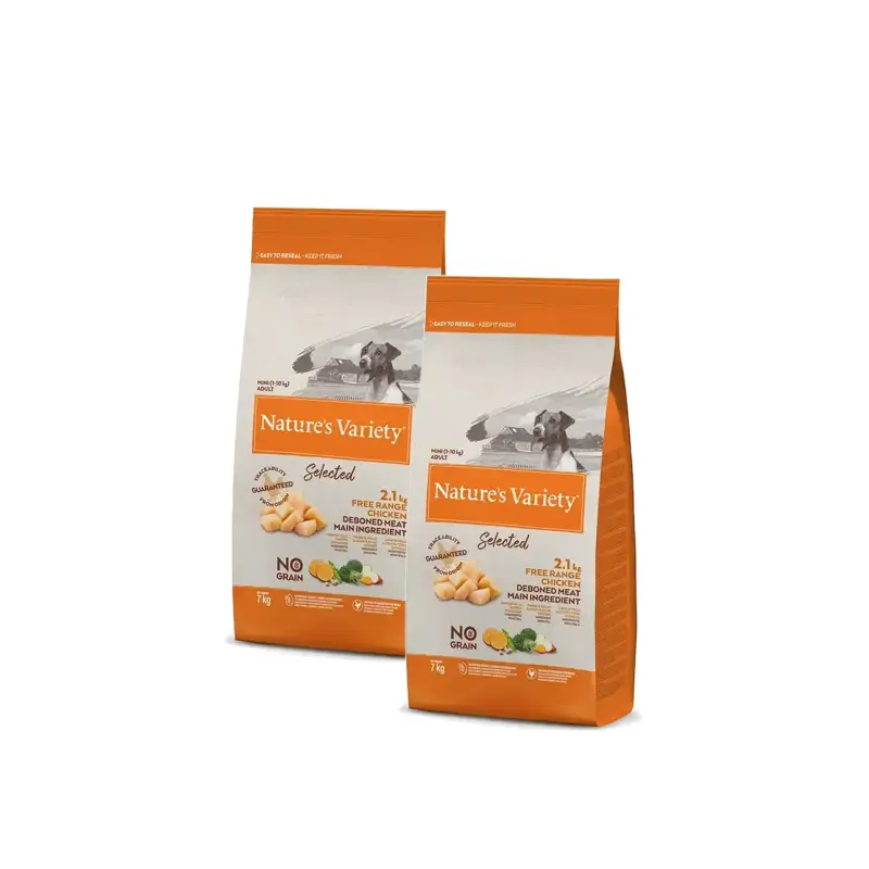 Nature's Variety Selected Adult Mini Free-Range Chicken Dog Food 7 kg, pack of 2