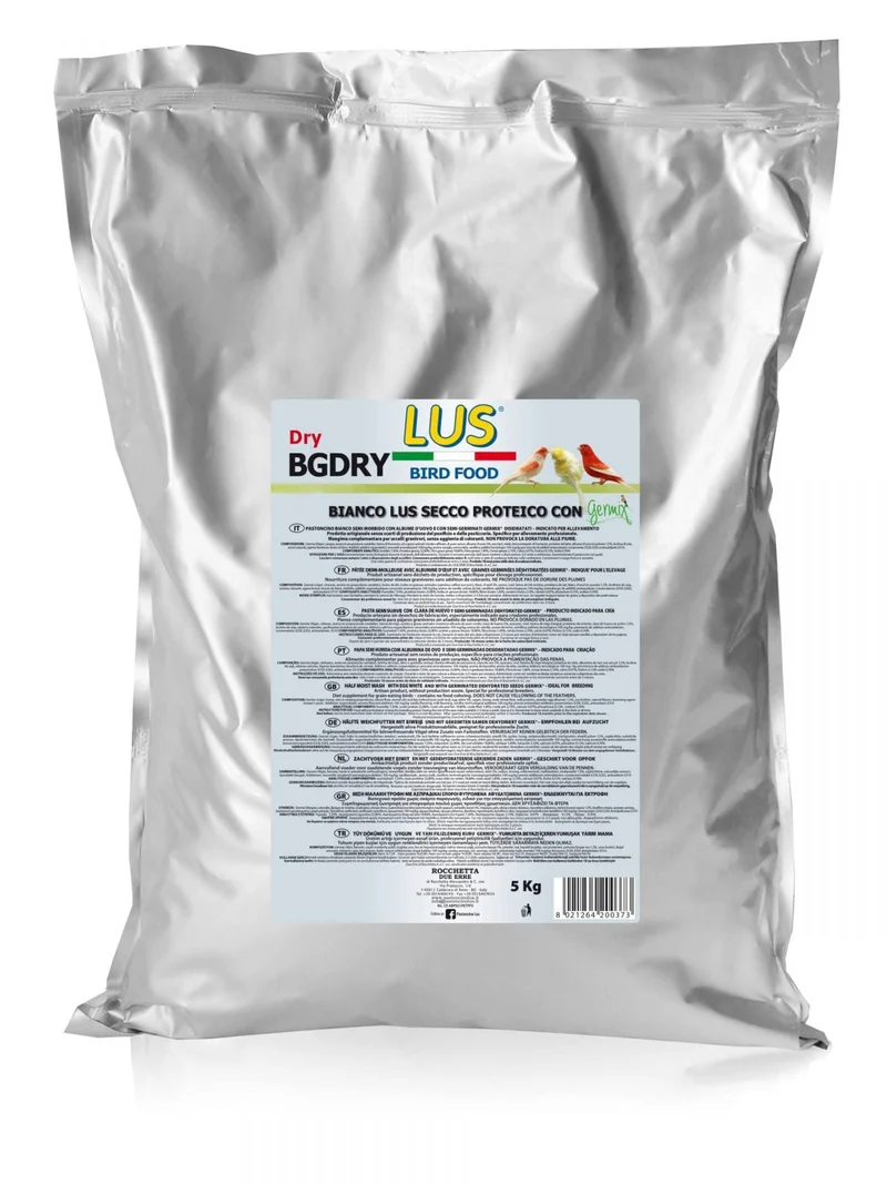 LUS BGDRY Pasta de Huevo Blanca Seca 5kg + Germix