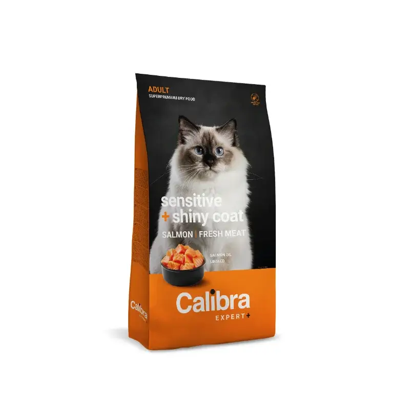 Calibra Cat Expert+ Adult Sensitive & Shiny Coat Ração 6Kg