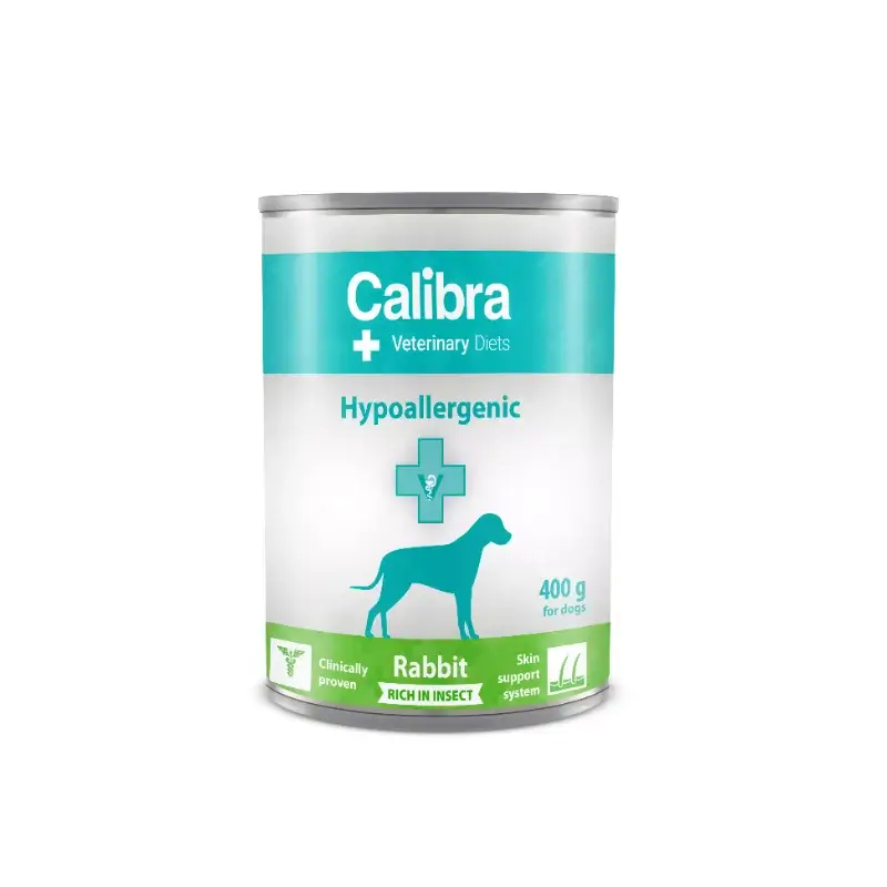 Calibra Vet Diet Cão Hipoalergénico Coelho Insectos Alimento Húmido 6X400Gr