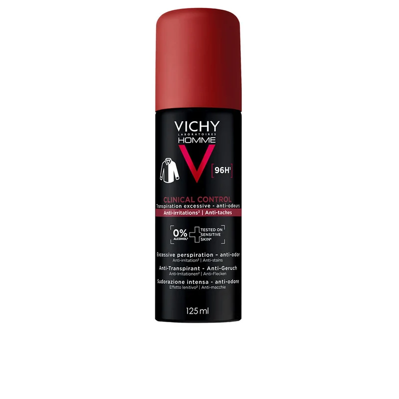 Vichy Desodorante antitranspirante homme em spray para homem, para pele sensível, sem álcool, 125 ml