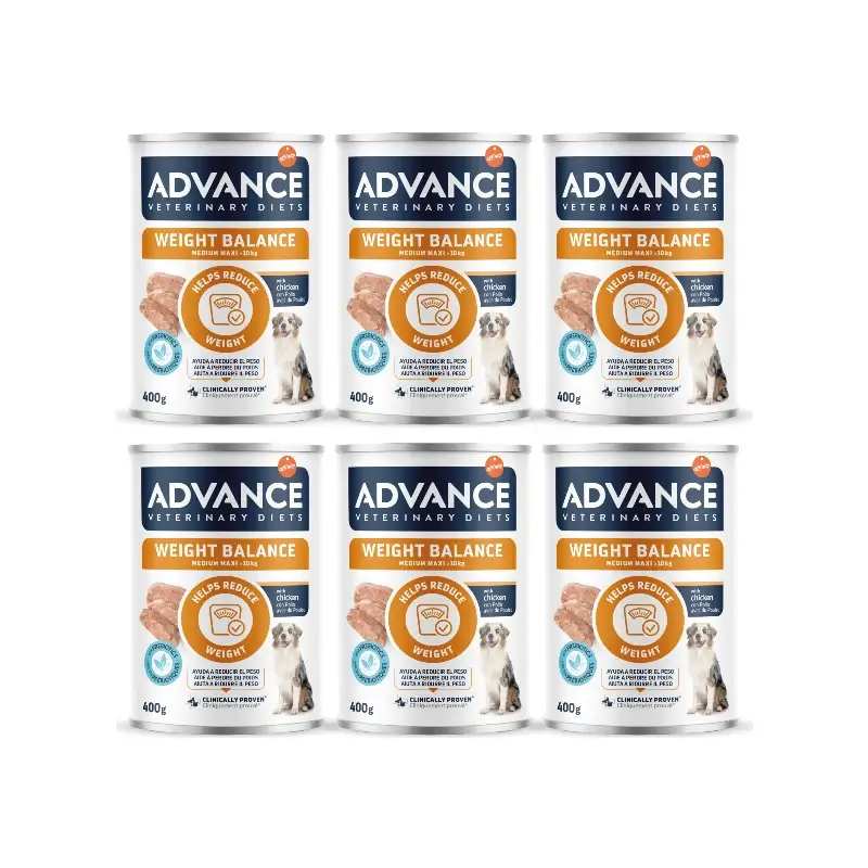 Advance Wet Food – Help Reduce Weight for Medium Dogs, Single Serve, 6 x 400 g
