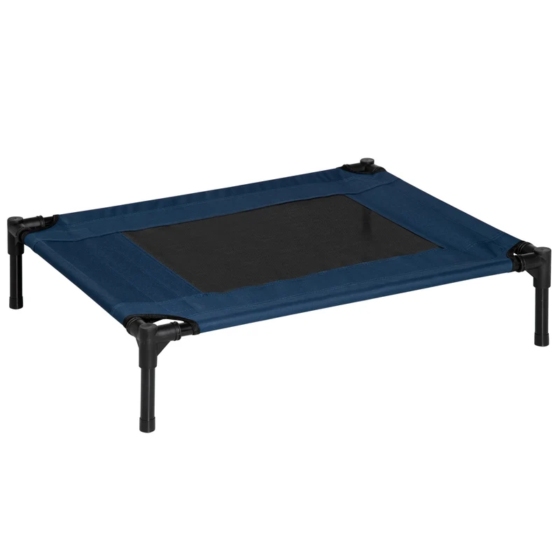 Pawhut Cama Elevada Perros Con Malla Transpirable Tela Oxford 76x61x18 Cm Azul