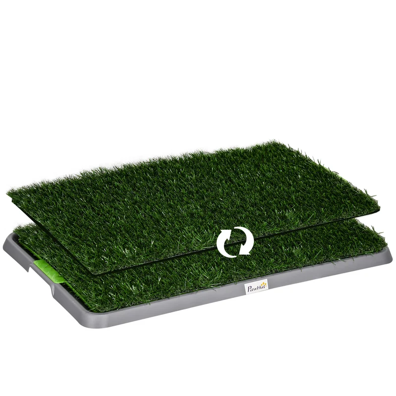 Pawhut Inodoro Para Perros Con 2 Céspedes Artificiales 67x41x3,5 Cm Verde