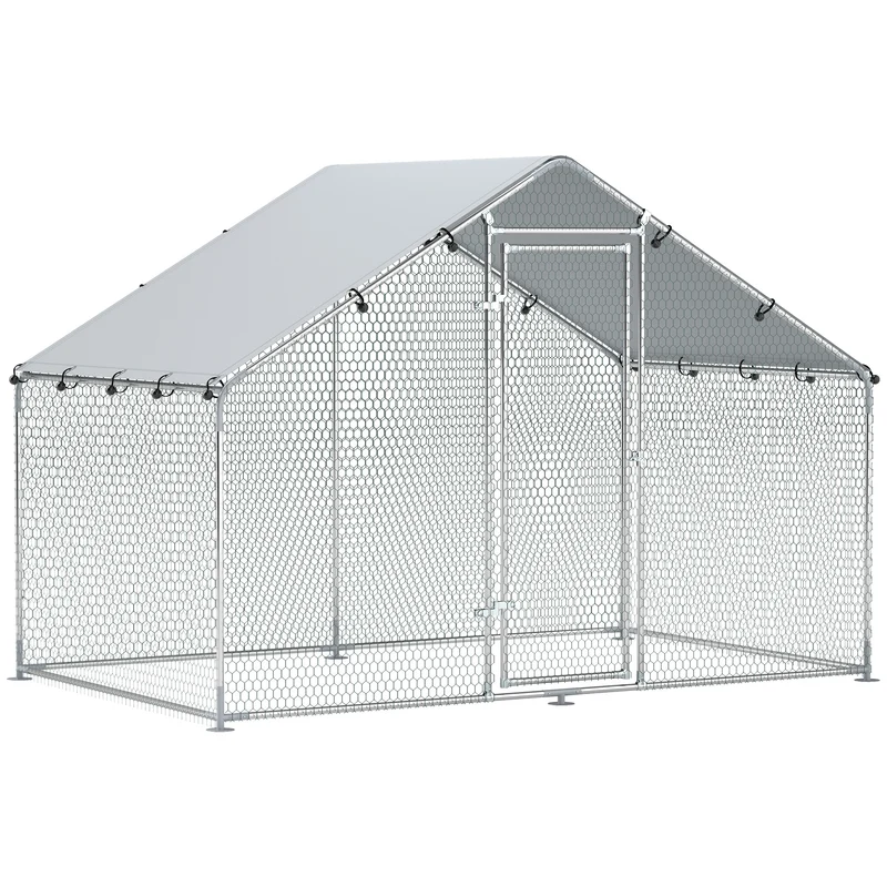 Pawhut Gallinero Para Exterior 3x1,7x1,9 M Con Cubierta Anti-uv E Impermeable