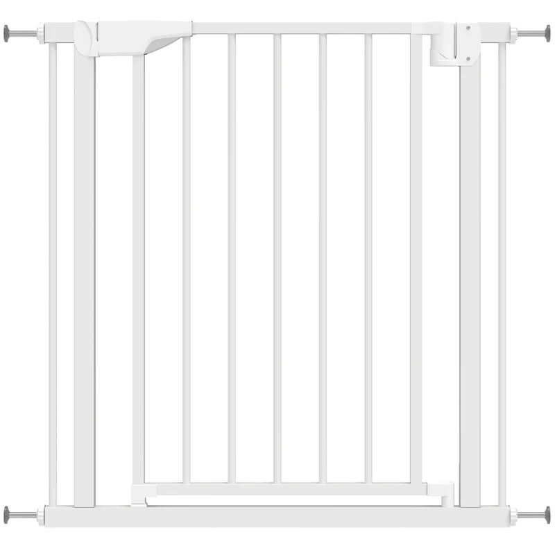 Pawhut Barrera De Seguridad Para Niños Y Perros Ancho De 76-81 Cm Blanco