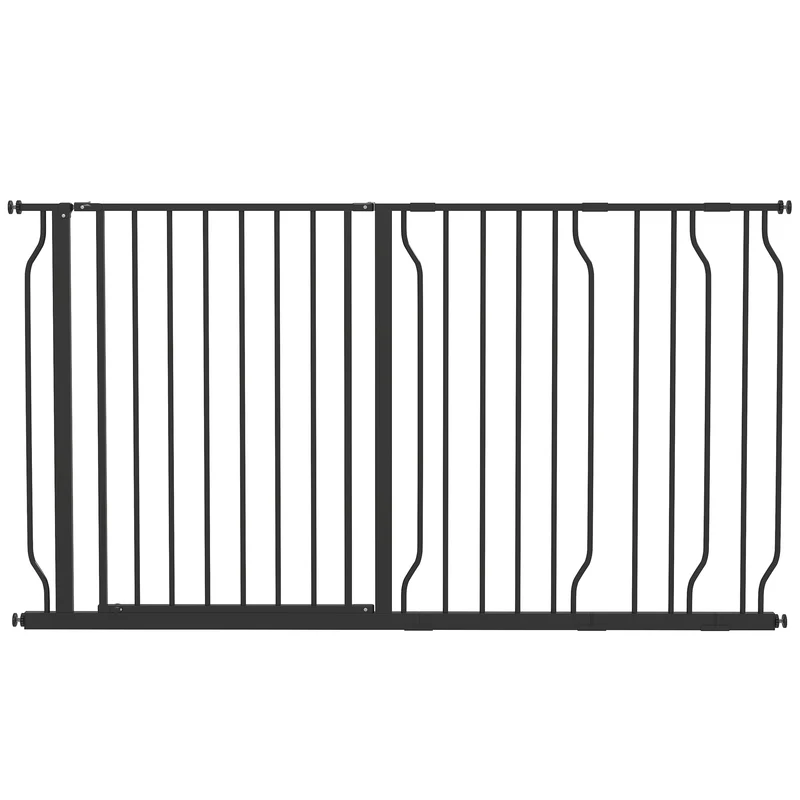 Pawhut Barrera De Seguridad Extensible Con 3 Extensiones 75-145x76 Cm Negro