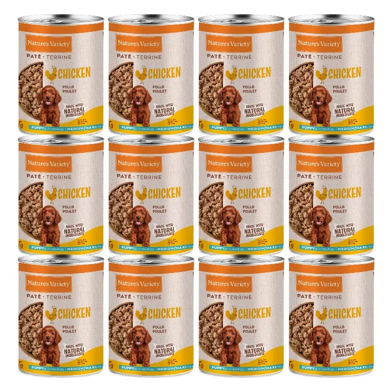 Nature's Variety Wet Dog Food, Medium Puppy, With Chicken, Single Serve, 12 x 400 g