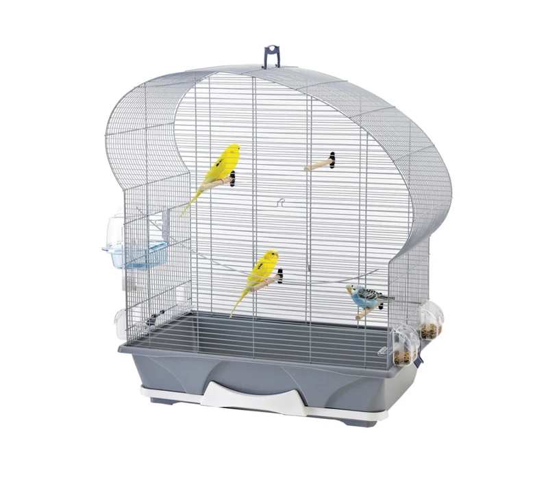 Jaula pájaro pequeño Ellipse 50 plata/gri 70x38x75cm