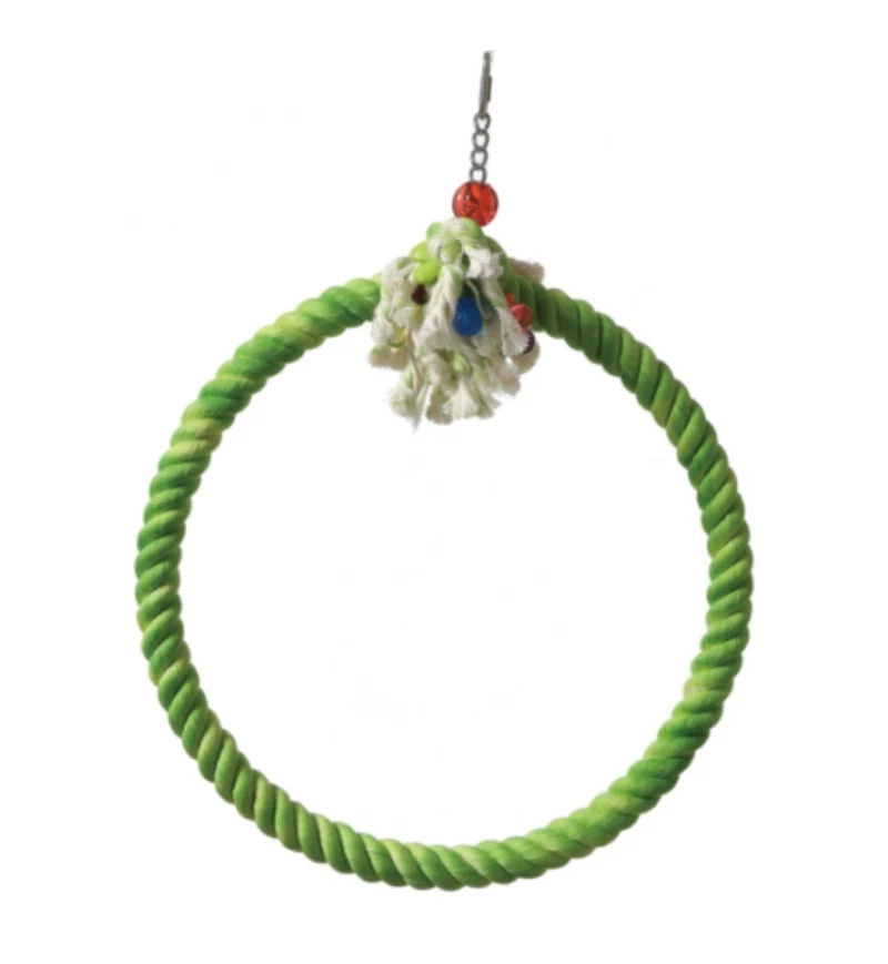Bird Toys Cotton Rope Rings Extra/Verde