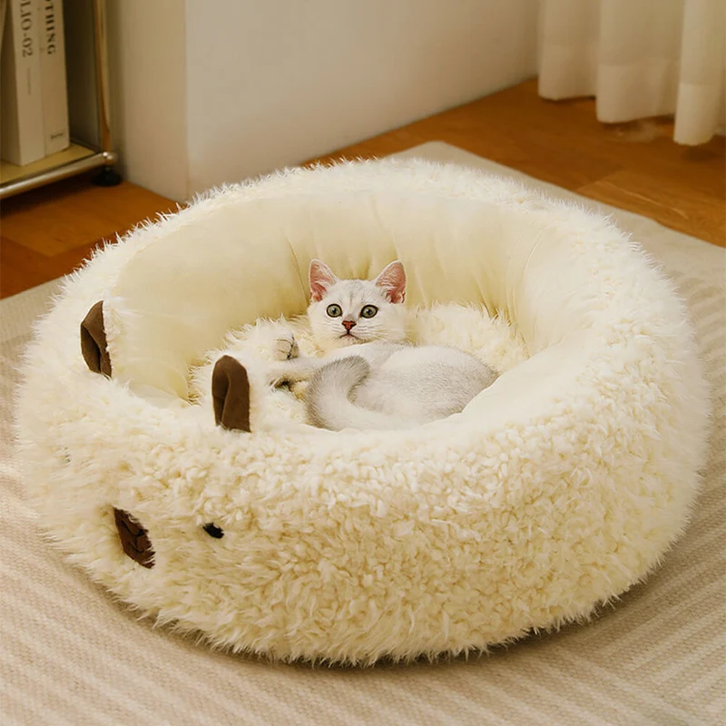 Cozy winter dog bed inspired by alpaca style