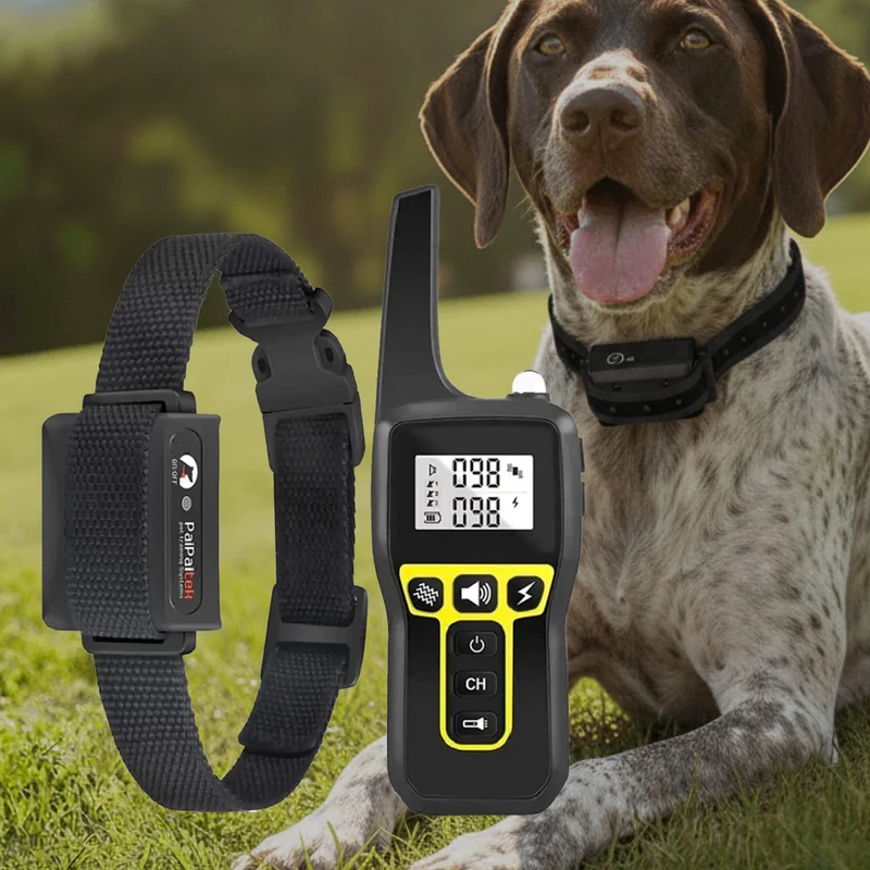 Adjustable Waterproof Dog Training Collar – 1000m Rechargeable and Remote Controlled