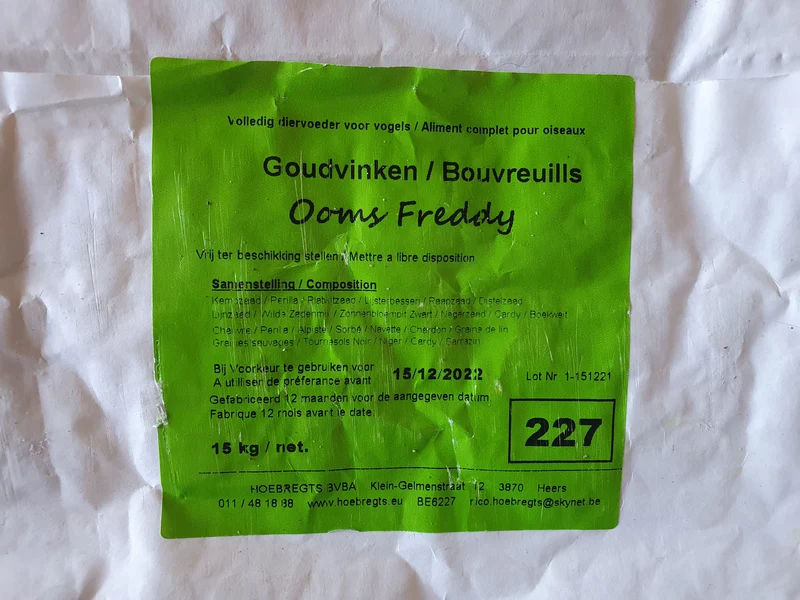 Camachuelos Tío Freddy 15kg - Hobbyfarm Hoebregts