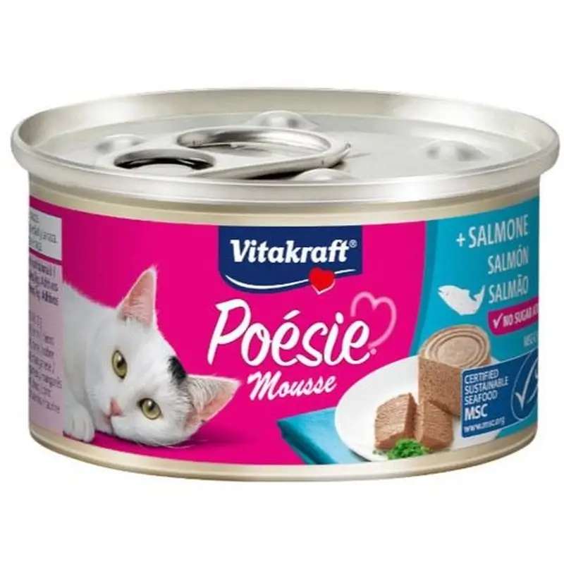 Vitakraft Poesie Salmon Mousse, 12 x 85-gram tins