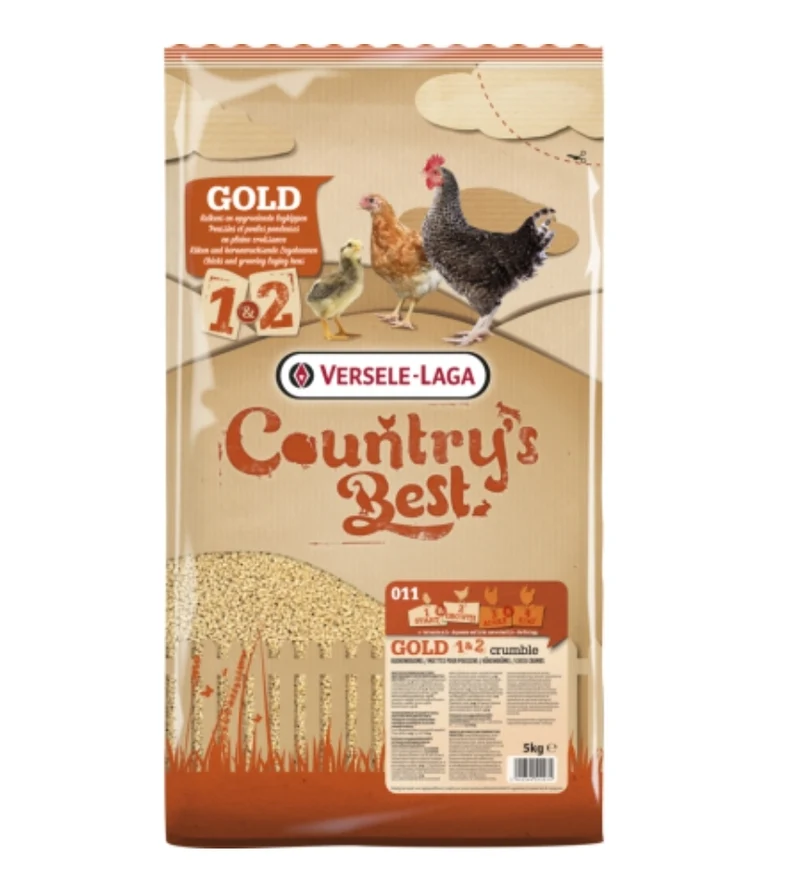 Country's Best GOLD 1 & 2 Crumble 5kg - Migas para pollitos desde el primer día hasta la primera puesta de huevos