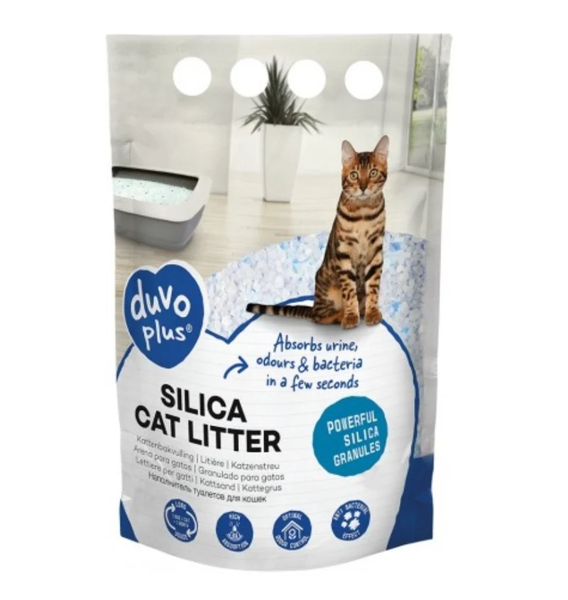 Arena de sílice para gatos 5L - Duvo+