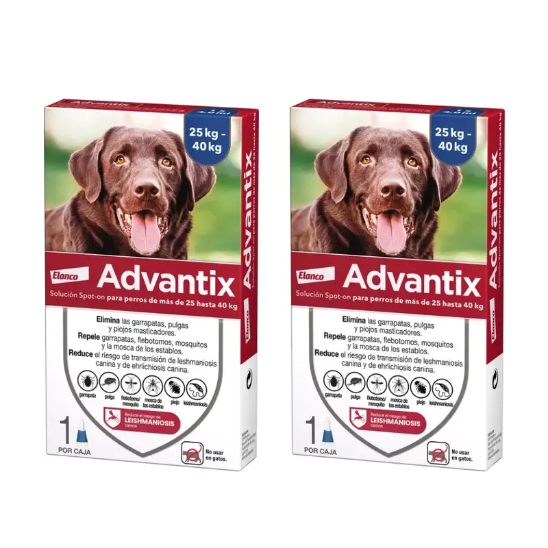 Advantix Mono Pipeta, 4,0 Ml +25Kg, 2 Unidades