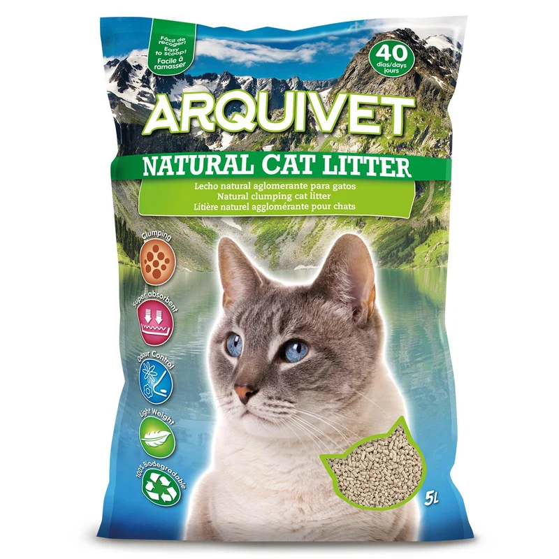 Natural Cat Litter con Bentonita de Madera Arquivet 5 L