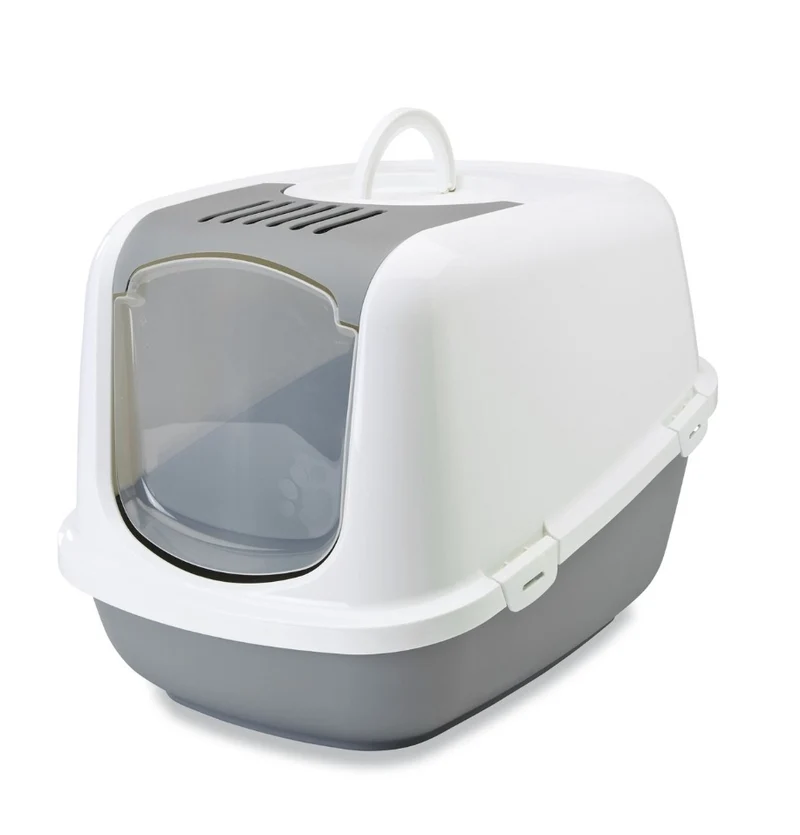 Savic Cat Toilet Nestor Jumbo - Caja de Arena - 66.5x48.5x46.5 cm Gris Verde