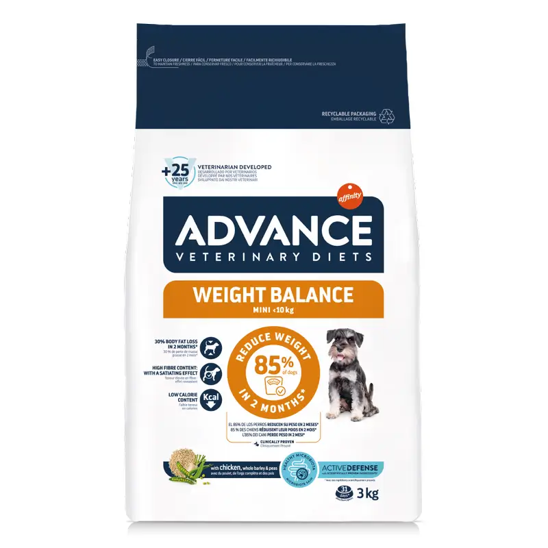 Advance Weight Balance Dog Food, Mini, Superpremium, 3 kg