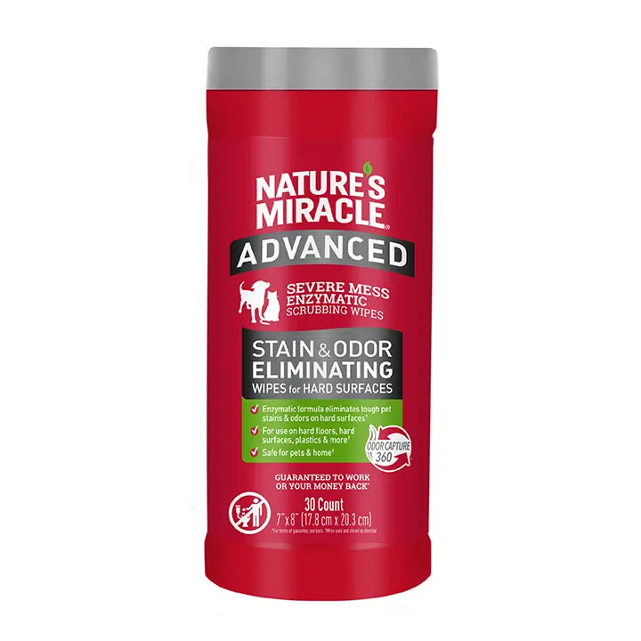 Toallitas para Eliminar Manchas y Olores en Superficies Duras 30 pzs - Nature's Miracle