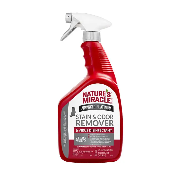 Removedor de Manchas y Olores y Desinfectante Viral para Gato 946 mL - Nature's Miracle