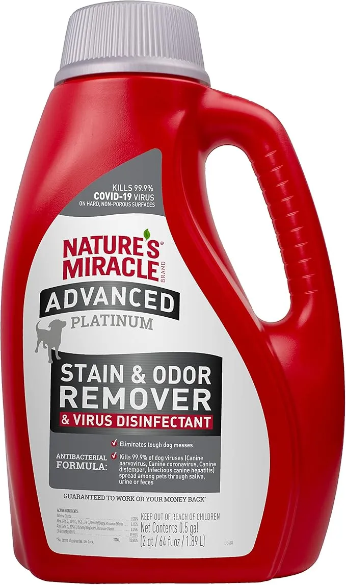 Removedor de Manchas y Olores y Desinfectante Viral para Perro 1.89 L - Nature's Miracle