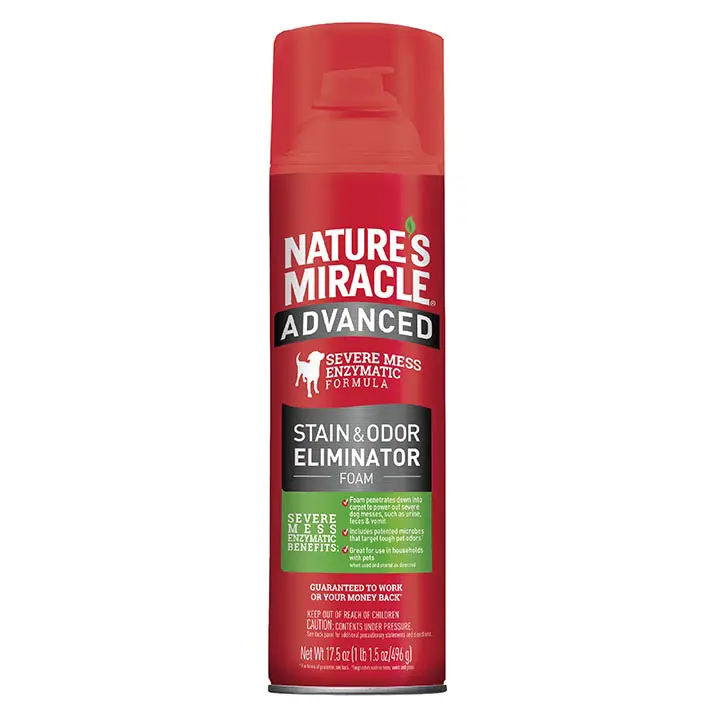 Espuma Eliminadora de Manchas y Olores Difíciles para Perro 17.5 Oz (496 g) - Nature's Miracle