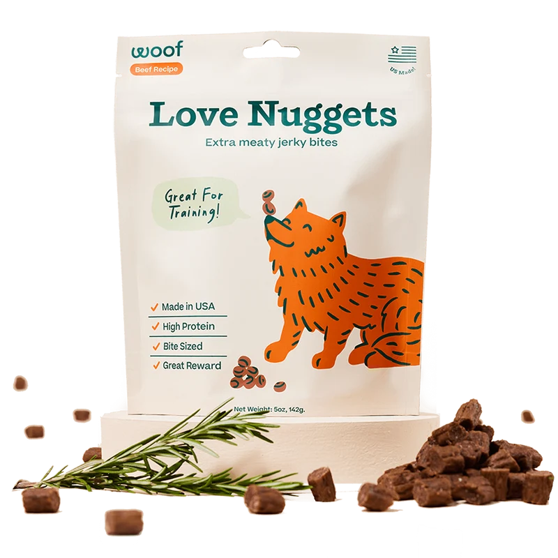 Love Nuggets de Res para Perros | Bocadillos Saludables y Nutritivos de Woof