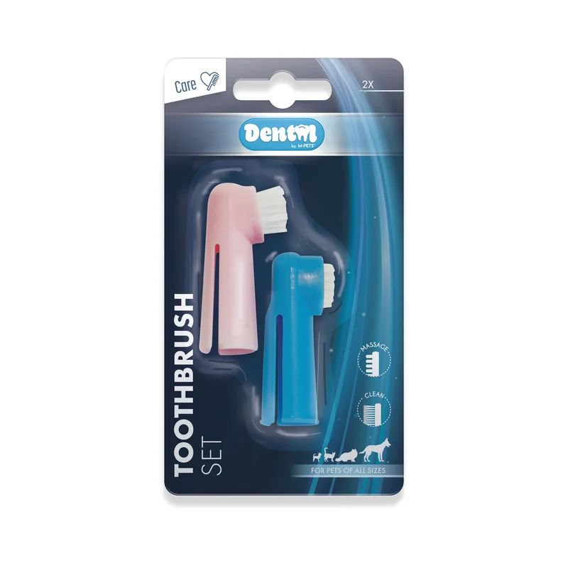 Set de Cepillos Dentales para Perros y Gatos - Cepillo de Dedo + Masajeador | M-PETS