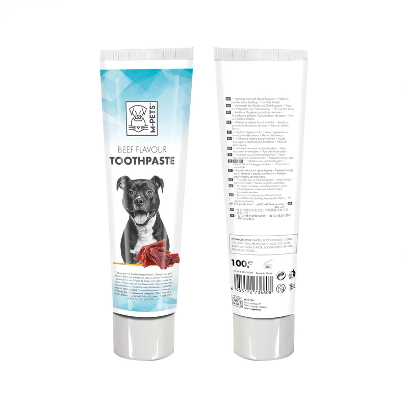 Pasta Dental para Perros y Gatos Sabor Carne (Res) - Previene Sarro | 100g | M-PETS