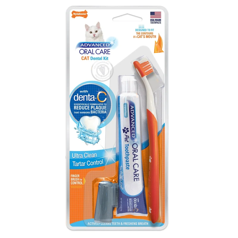 Kit Dental Advance para Gatos - Pasta y Cepillo de Dientes para Gatos - Nylabone