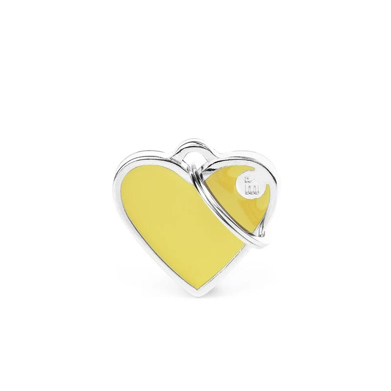 Placa ID Basic Handmade Chica en Forma de Corazón – Amarilla (Yellow) | MyFamily