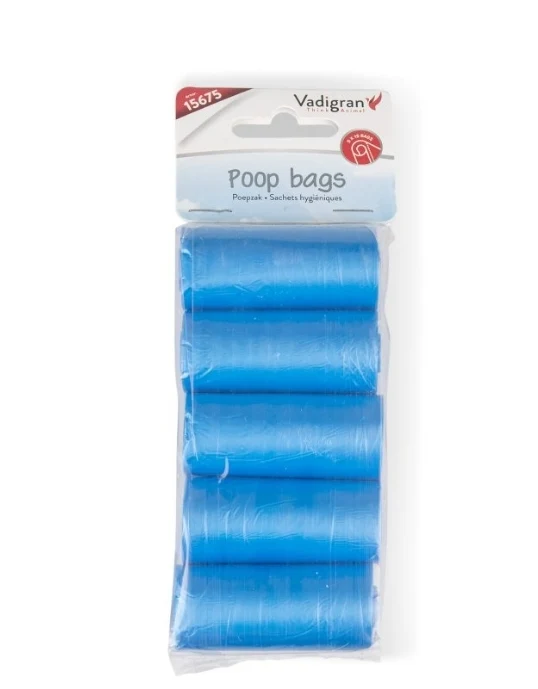 Bolsas para Caca Azul - 5 Rollos