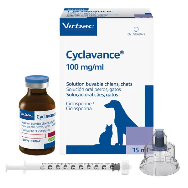Cyclavance 100 mg/ml x 15 ml Gatos y Perros Tratamiento Dermatitis Alérgica Crónica
