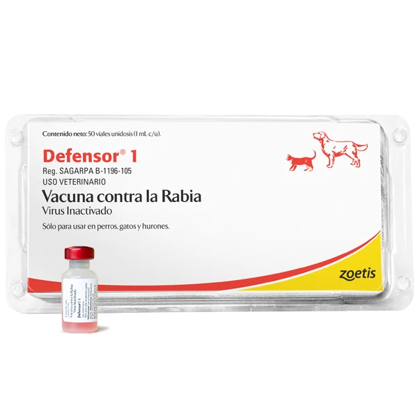 Vacuna para perro y gato Defensor-1 x 1 ML- Rabia