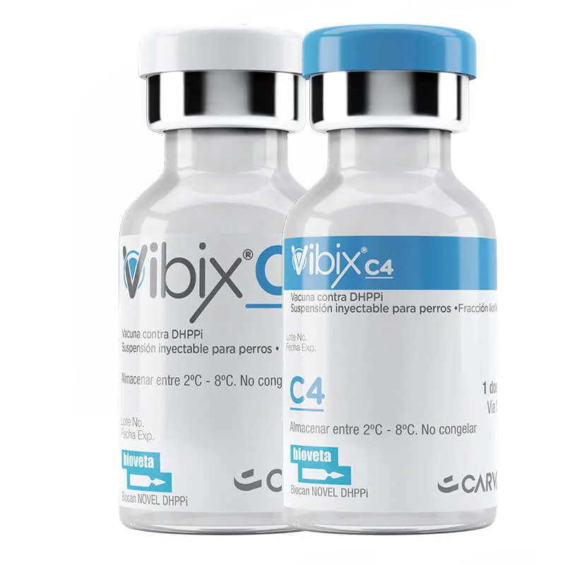 Primera Vacuna Vibix C4 x 1 Dosis para Cachorros Contra 4 Enfermedades