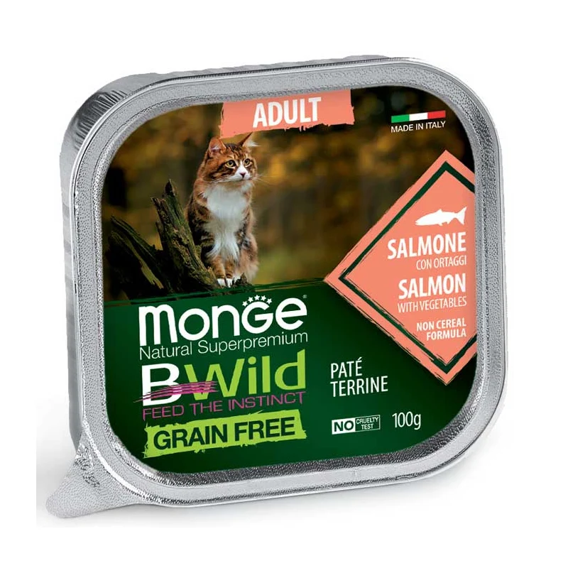 Monge Bwild Cat Adult Salmon/Veg x 100 G