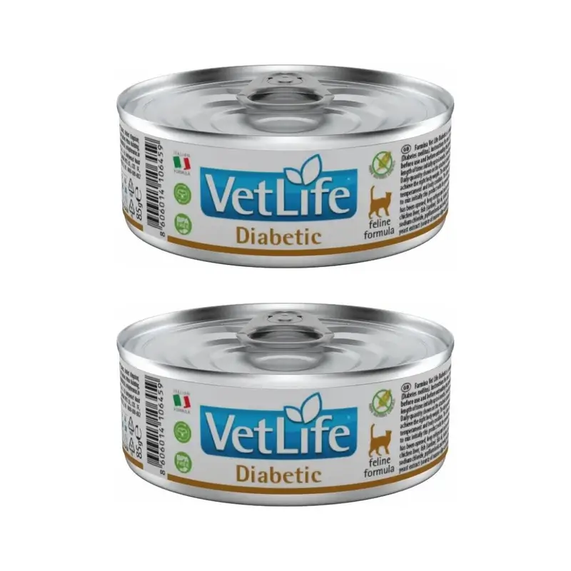 Farmina Vet Natural Diet Cat Diabetic 12X85Gr, Wet Cat Food, Pack Of 2