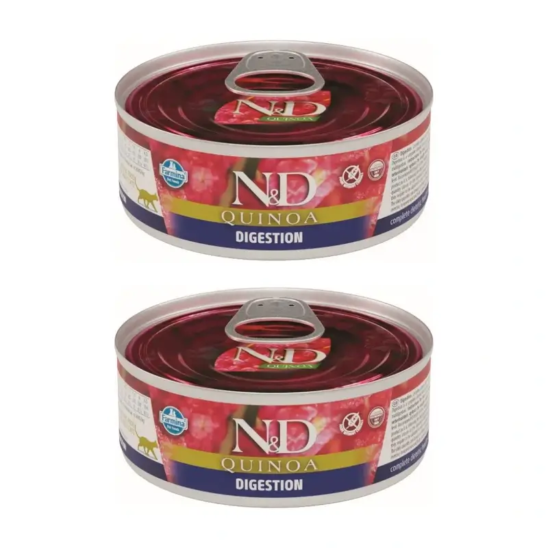 Farmina N&D Cat Quinoa Digestion Box 24X80Gr, Wet Cat Food, Pack Of 2