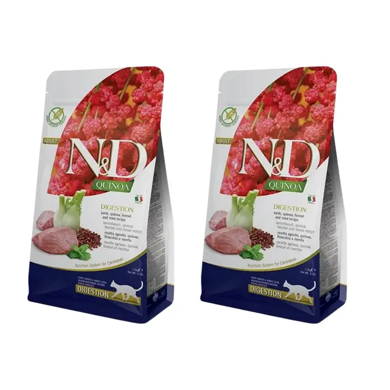 Farmina N&D Cat Quinoa Digestion Lamb Digestion 1,5Kg, Cat Food, Pack Of 2