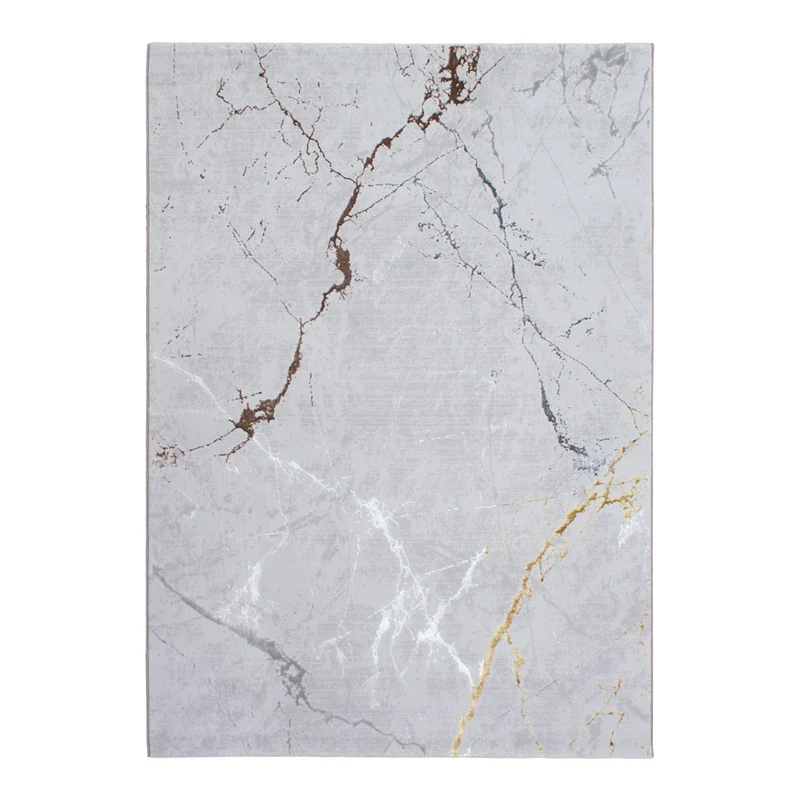 Tapete Nora - Color: Gris claro, oro, cobre, blanco 65590-495